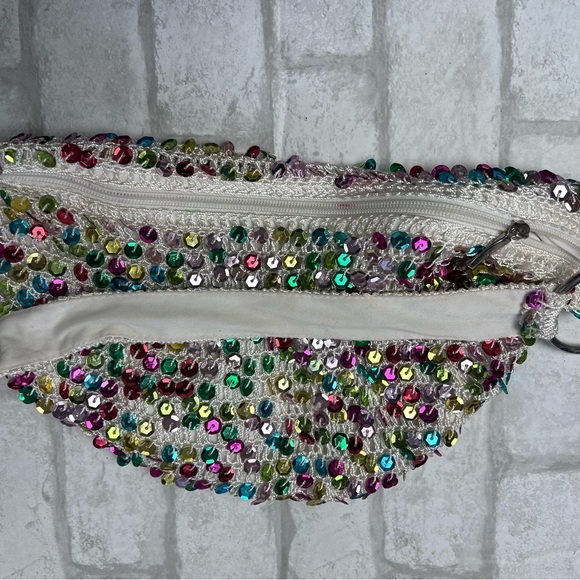 Y2K Sequin Multicolor Crochet Handbag Purse - Picture 6 of 8